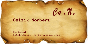 Csizik Norbert névjegykártya