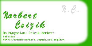 norbert csizik business card